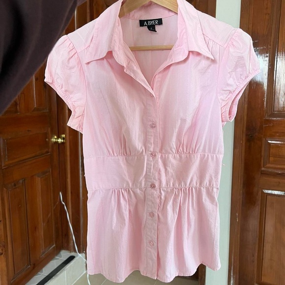Pink Button Up Top - Picture 3 of 8